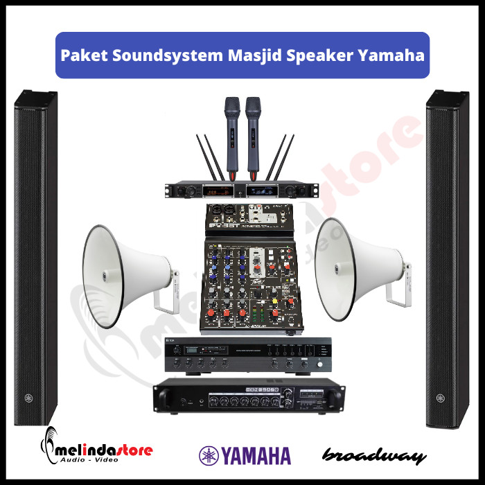 Paket Masjid Indoor Outdoor Speaker Yamaha VXL1-8 | 50m2